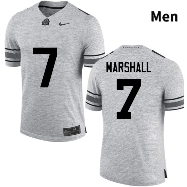 Ohio State Buckeyes Jalin Marshall Men's #7 Gray Game Stitched College Football Jersey